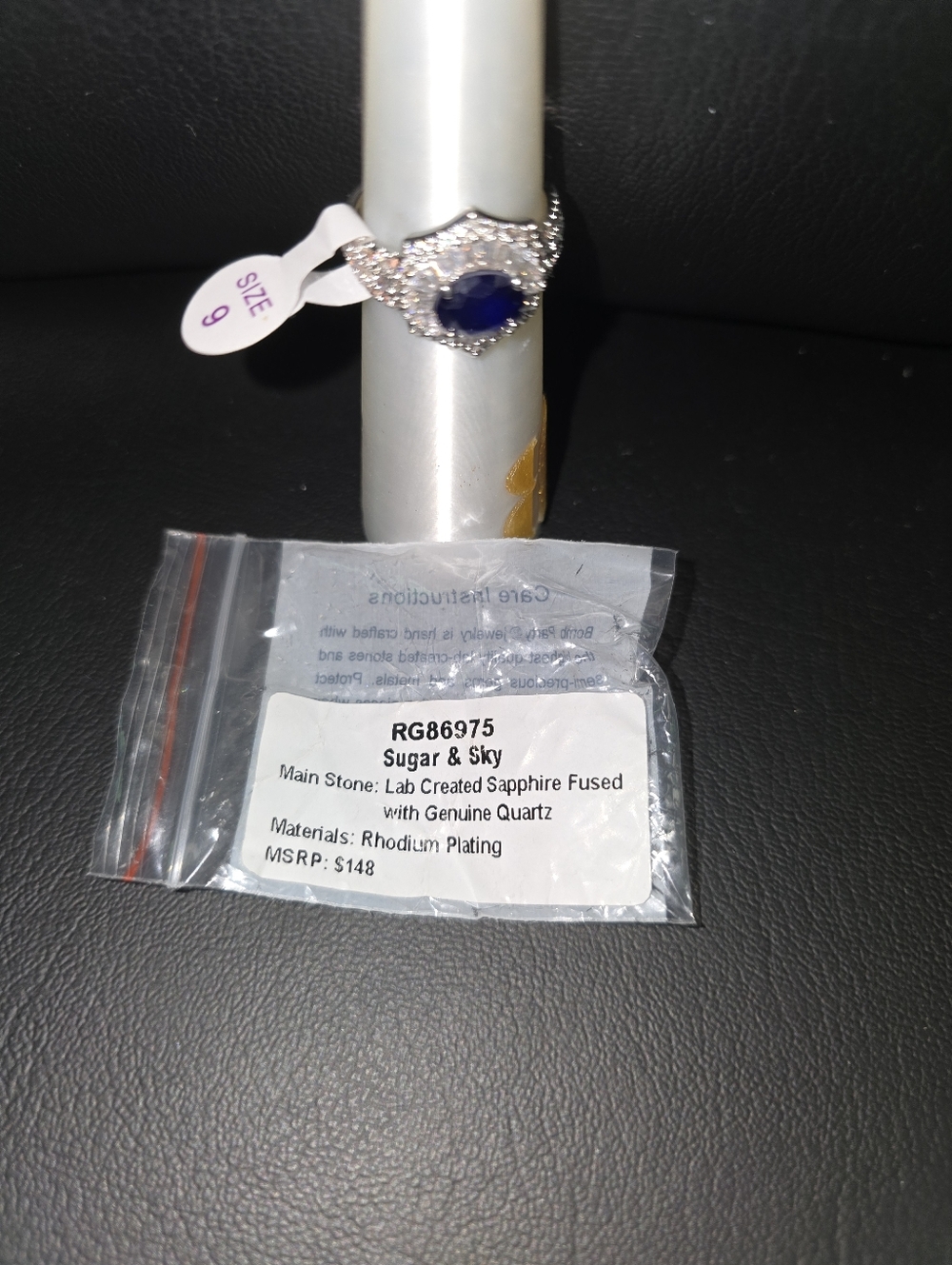 Sugar & Sky Rhodium-Plated Blue Sapphire Sz 9 September 2025 Bomp Party